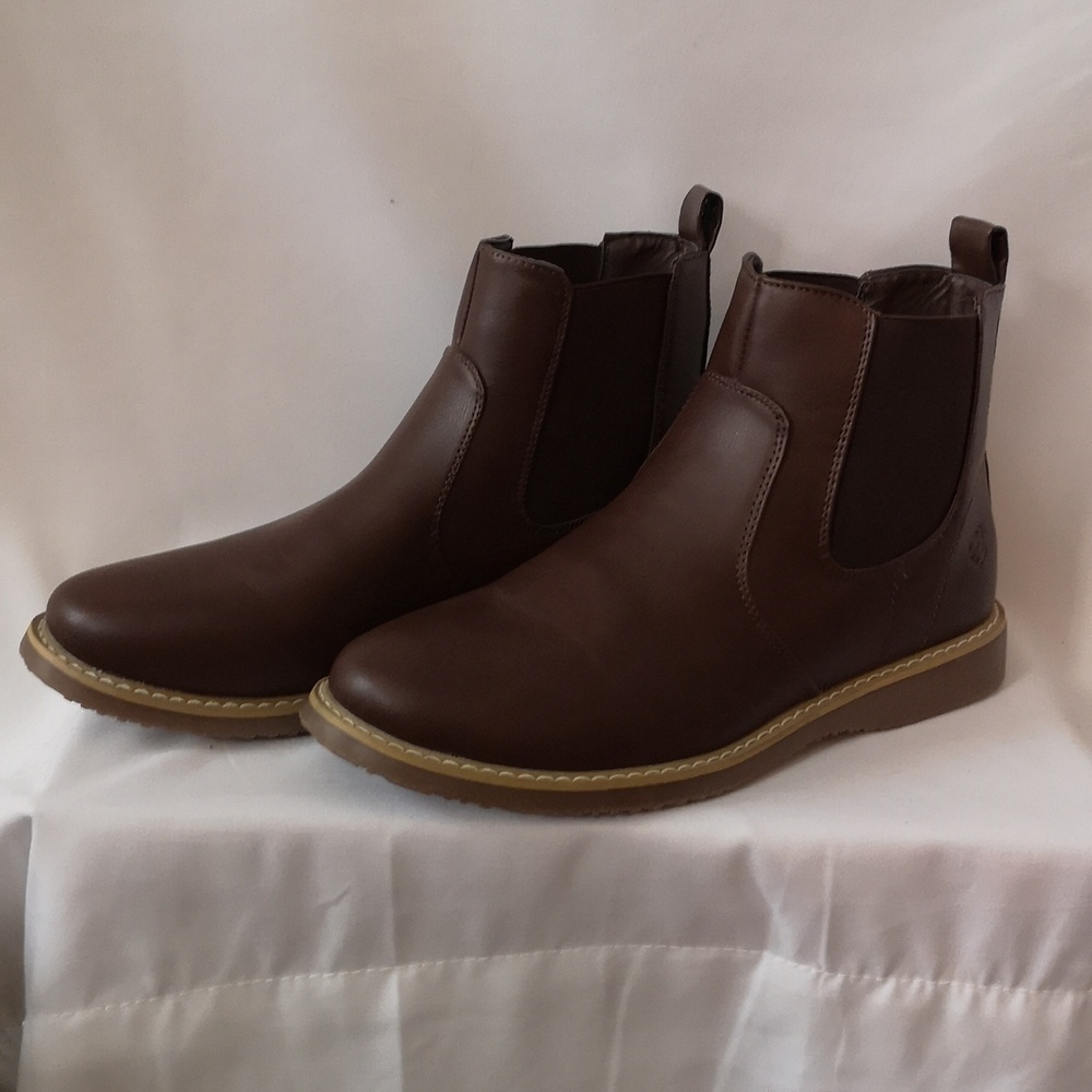 New w/out Tags Men's Rocawear Pull-on Boots Faux Leather Chocolate Brown Size 9